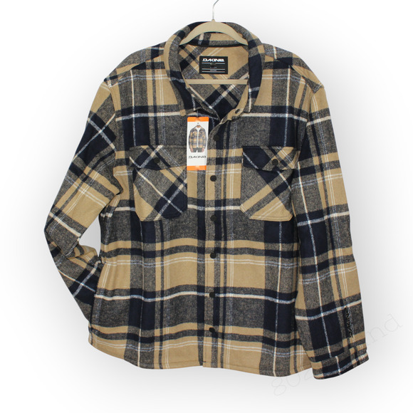 3XL NEW Dakine Shirt-Jac Shacket Chore Barn Snap Navy Plaid Flannel Fleece - Picture 10 of 14